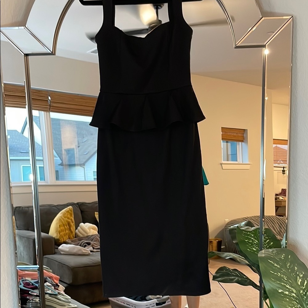 Fashion Nova Black Sheath Midi Dress Sweetheart Neckline